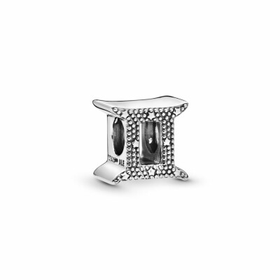 Charm Pandora ID zodiaque gémeau scintillant en argent et oxyde de zirconium