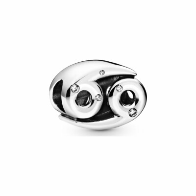 Charm Pandora ID zodiaque cancer scintillant en argent et oxyde de zirconium