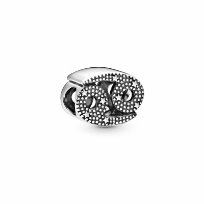 Charm Pandora ID zodiaque cancer scintillant en argent et oxyde de zirconium