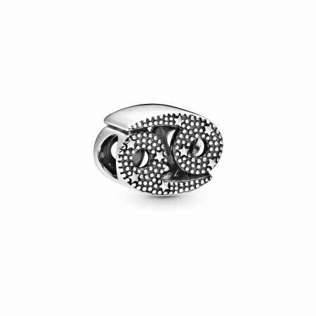 Charm Pandora ID zodiaque cancer scintillant en argent et oxyde de zirconium