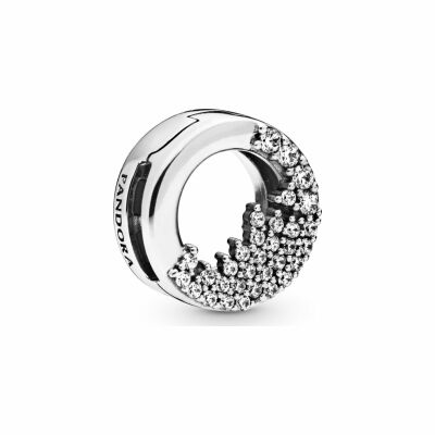 Charm Pandora Reflexions clip glaçons scintillants en argent et oxyde de zirconium