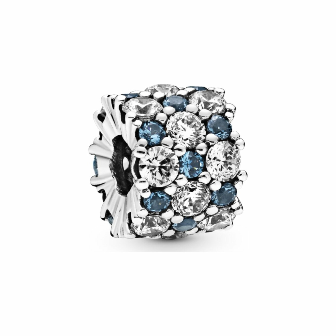 Charm Pandora Timeless scintillant bleu incolore en argent et cristal, oxyde de zirconium