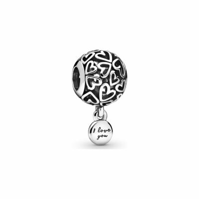 Charm Pandora People cœurs d'amour ajouré en argent