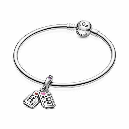 Charm Pandora People pendant bon d'amour en argent et saphir de synthèse