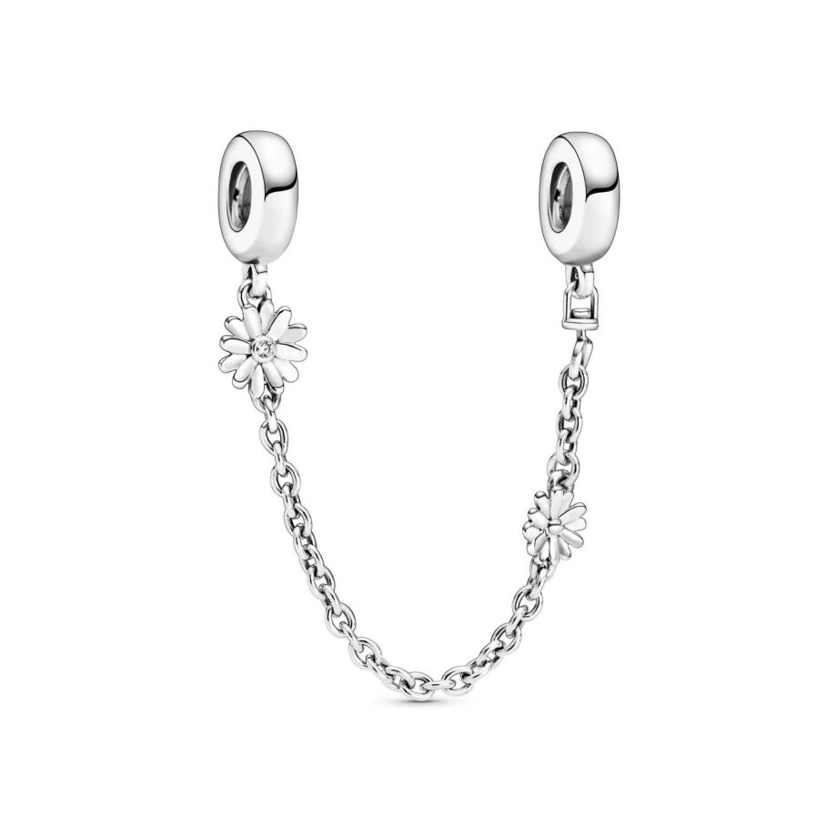 Charm Pandora Garden chaîne de confort marguerite en argent et oxyde de zirconium