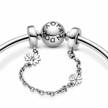 Charm Pandora Garden chaîne de confort marguerite en argent et oxyde de zirconium