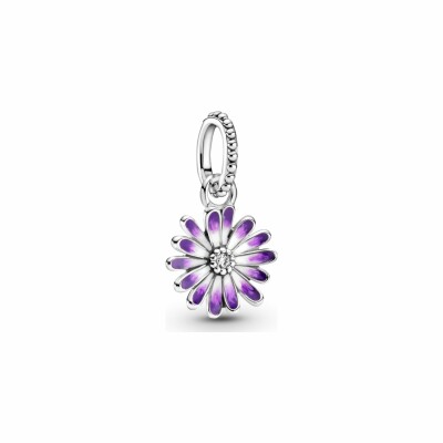 Charm Pandora Garden pendant marguerite violette en argent et oxyde de zirconium