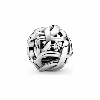 Charm Pandora Passions infini tissé ajouré en argent et oxyde de zirconium