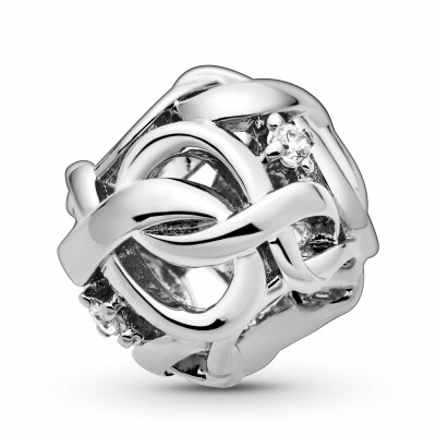 Charm Pandora Passions infini tissé ajouré en argent et oxyde de zirconium