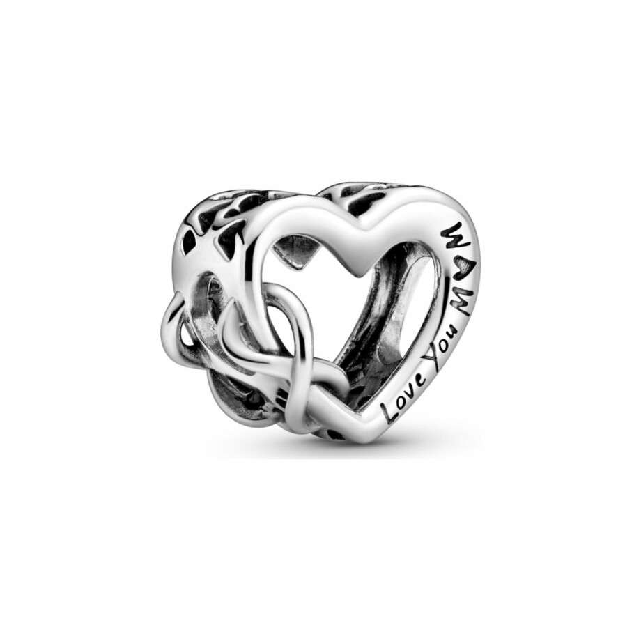 Charm Pandora People cœur infinity love you mum (je t'aime maman) en argent