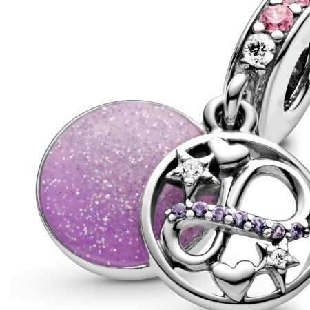 Charm Pandora People pendant cœurs & étoiles infini scintillant en argent et cristal, oxyde de zirconium