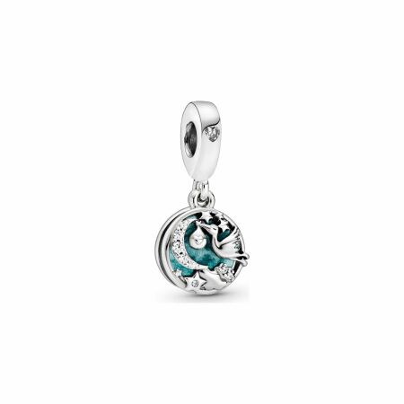 Charm Pandora People pendant cigogne & étoiles étincelantes en argent et oxyde de zirconium