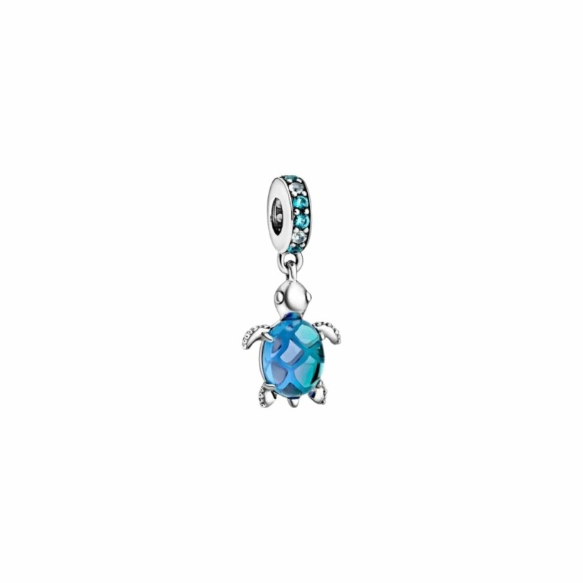 Charm pendentifs Pandora Tortue de mer en argent et verre de murano