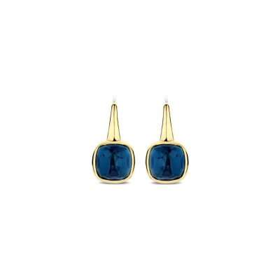 Boucles d'oreilles Ti Sento en argent doré et cristal synthétique bleu