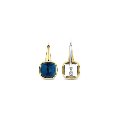 Boucles d'oreilles Ti Sento en argent doré et cristal synthétique bleu