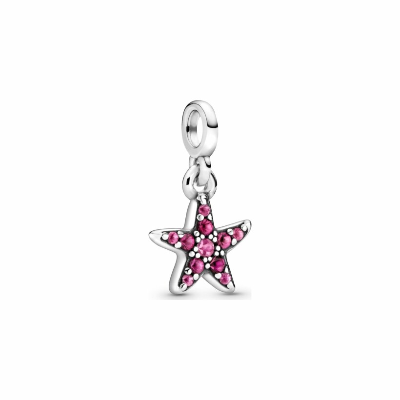 Charm Pandora Me pendant mon étoile de mer rose en argent et saphir de synthèse