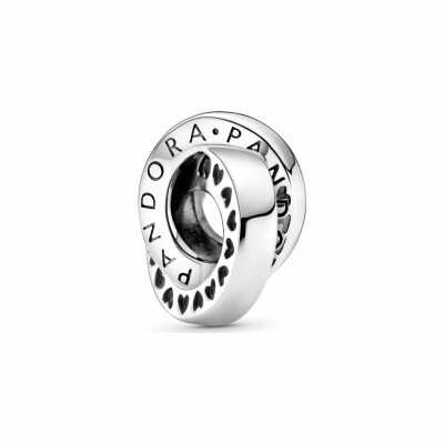 Charm Pandora Signature espaceur anneaux logo & cœur en argent