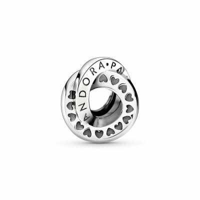 Charm Pandora Signature espaceur anneaux logo & cœur en argent