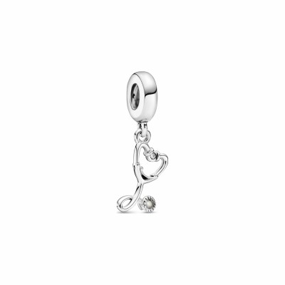 Charm Pandora Passions pendant cœur stéthoscope en argent et oxyde de zirconium