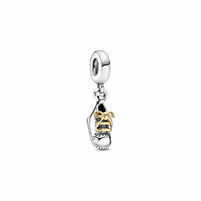 Charm Pandora People pendant chaussure de bébé en argent et or jaune