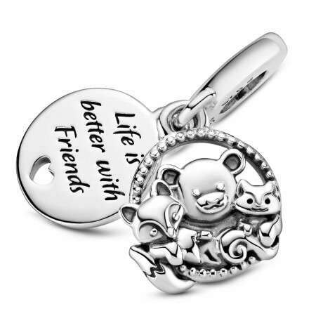 Charm Pandora Passions pendant ours, renard & écureuil en argent