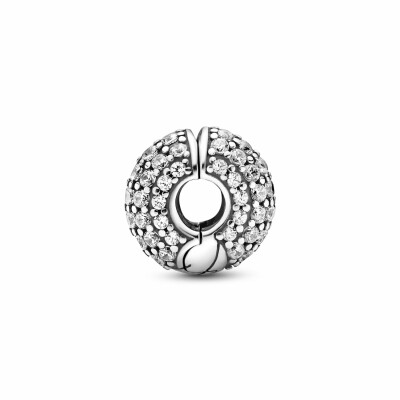 Charm Pandora Icons clip motif maille serpent pavé en argent et oxyde de zirconium