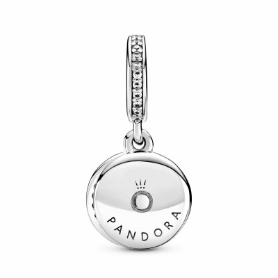 Charm Pandora Colours Pendant Double Disque Bleu Scintillant