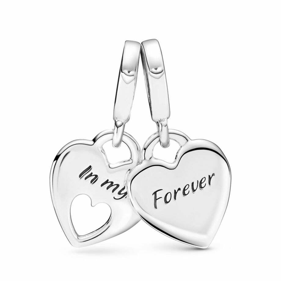 Charm Pandora People Pendant Coeur Séparable Double