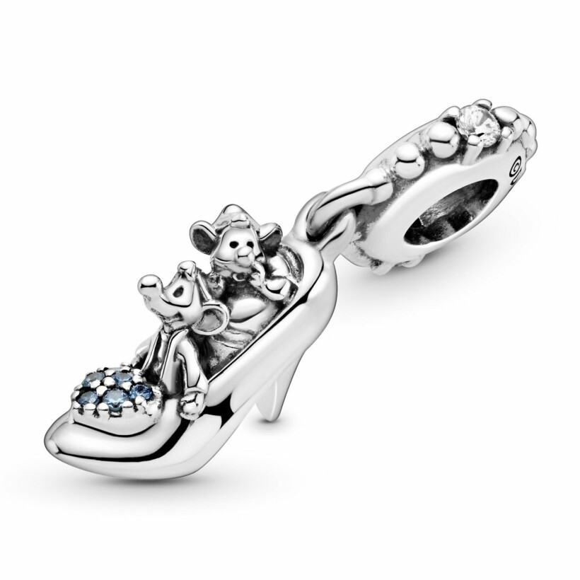 Charm Disney X Pandora Pendant Disney Cendrillon Pantoufle De Verre & Souris en argent et oxyde de zirconium