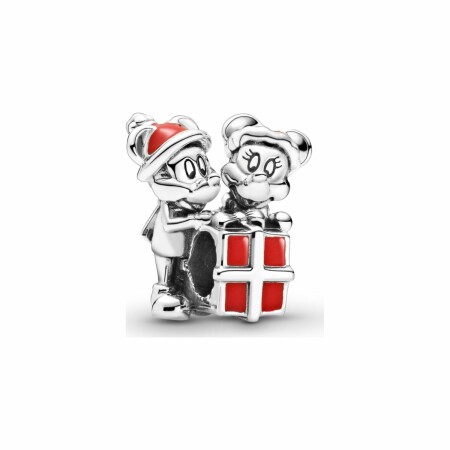 Charm Disney X Pandora Disney Cadeau De Mickey Et Minnie en argent