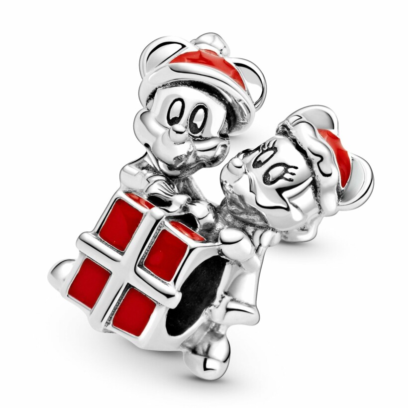 Charm Disney X Pandora Disney Cadeau De Mickey Et Minnie en argent