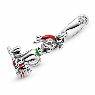 Charm Disney X Pandora Disney Cadeau De Noël Pluto en argent et oxyde de zirconium