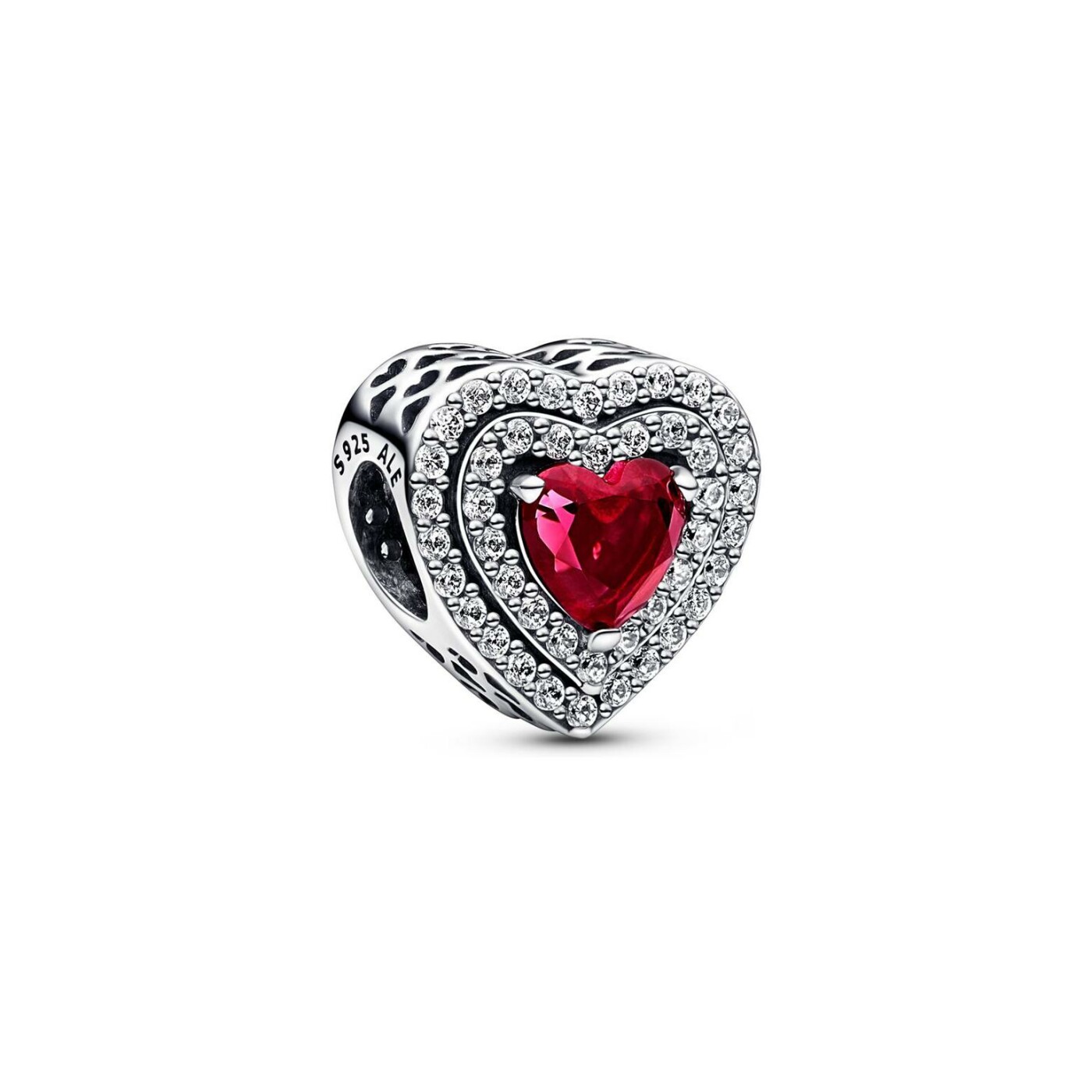 Charm Pandora Timeless cœurs nivelés scintillant en argent 