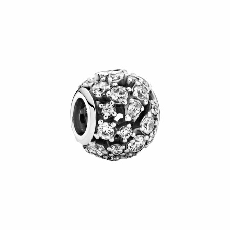 Charm Pandora Timeless ajouré rond scintillant en argent et oxydes de zirconium