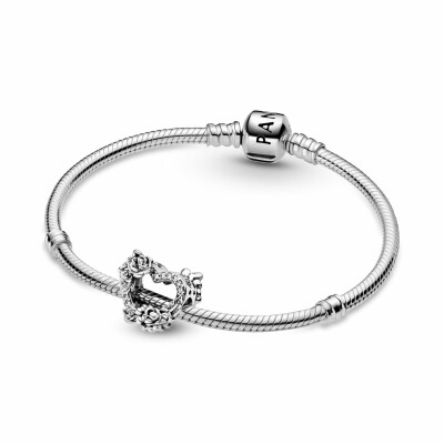 Charm Pandora People cœur & roses ajouré en argent et oxyde de zirconium