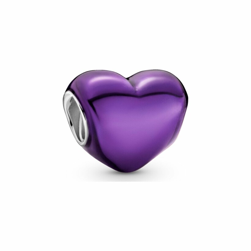 Charm Pandora Colours cœur violet métallique en argent