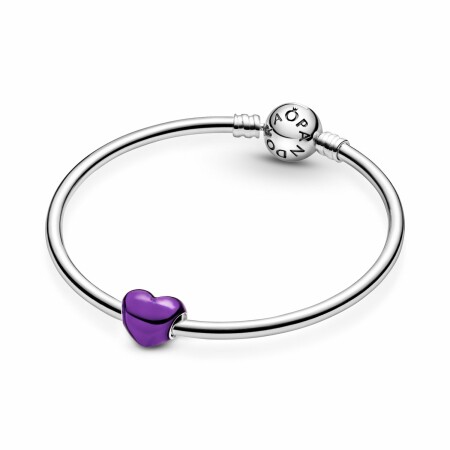 Charm Pandora Colours cœur violet métallique en argent