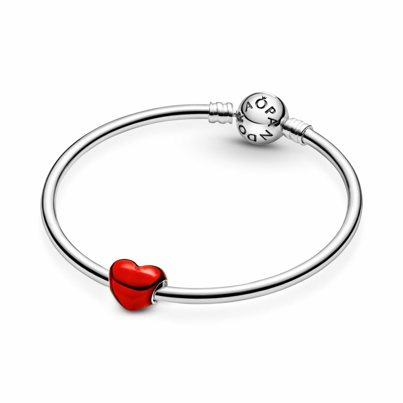 Charm Pandora Colours cœur rouge métallique en argent