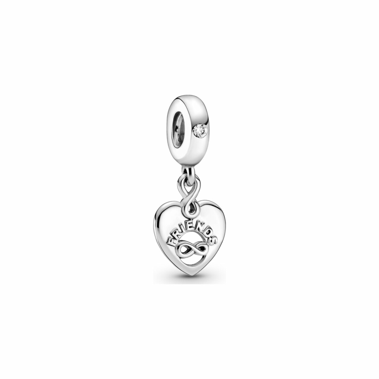 Charm Pandora People pendant cœur amis pour toujours en argent et oxyde de zirconium