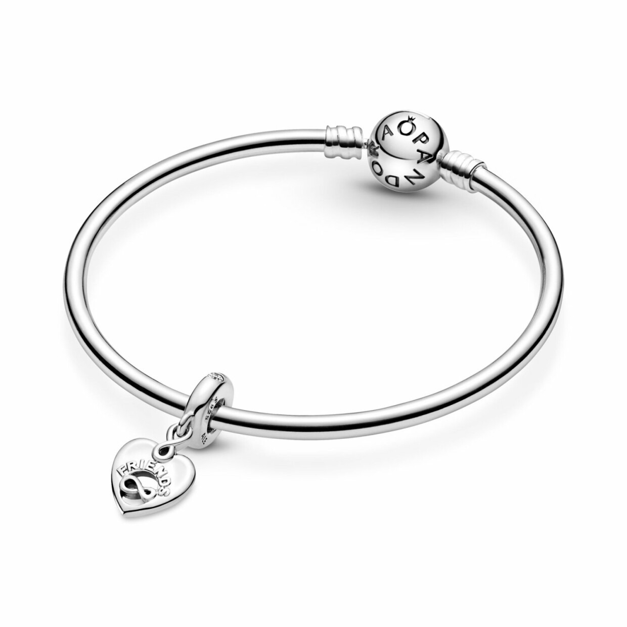 Charm Pandora People pendant cœur amis pour toujours en argent et oxyde de zirconium