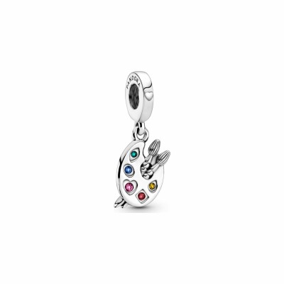 Charm Pandora Passions pendant palette d'artiste en argent et cristal, oxyde de zirconium