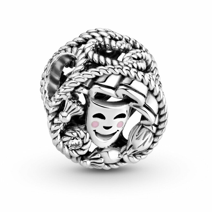 Charm Pandora Passions masques de théâtre comédie & tragédie en argent et oxyde de zirconium