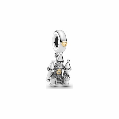 Charm Pandora Passions pendant château bicolore en argent et or jaune