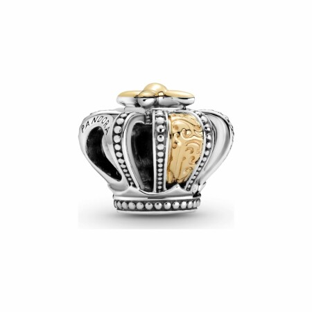 Charm Pandora Passions couronne royale bicolore en argent et or jaune