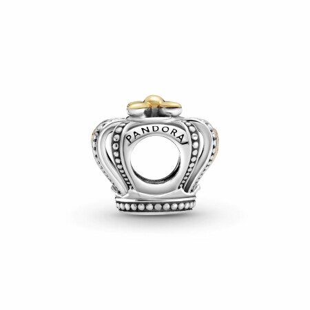 Charm Pandora Passions couronne royale bicolore en argent et or jaune