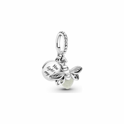 Charm Pandora Passions pendant luciole phosphorescente en argent