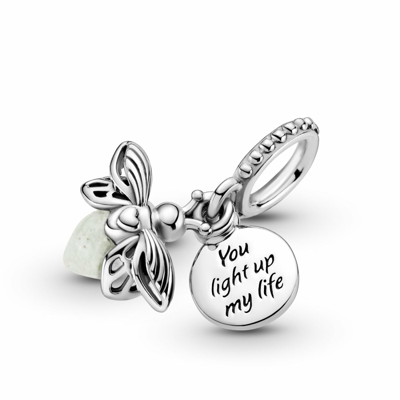 Charm Pandora Passions pendant luciole phosphorescente en argent