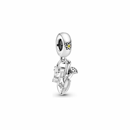 Charm Pandora Passions pendant arrosoir et truelle en argent et cristal, oxyde de zirconium