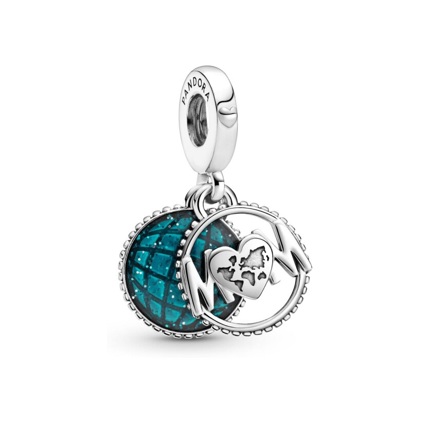 Charm Pandora avec pendentif globe étincelant mum en argent