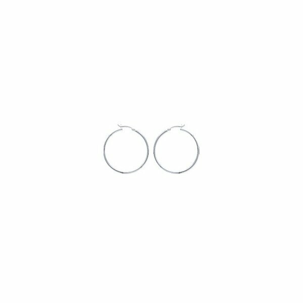 Boucles D'oreilles Créoles En Argent Pour Femme – Grandes Créoles Ovales Légères Et Tendance | Idéales Mariage, Anniversaire, Fêtes